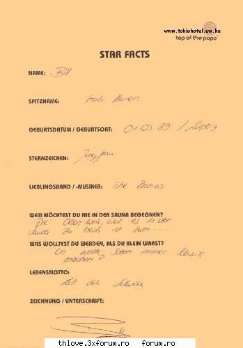 cum scrie bill:> - mie mi se pare k scrie mai frum tom - B I L L  K A U L I T Z